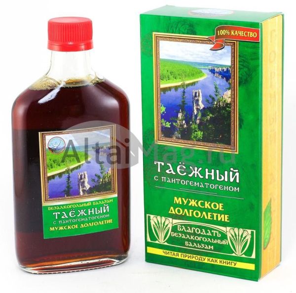 Изображение товара Бальзам таёжный с пантогематогеном (мужское долголетие) 250 мл Бальзам таёжный с пантогематогеном (мужское долголетие) 250 мл фотография